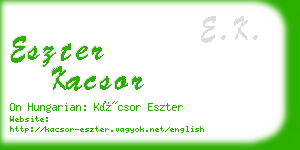 eszter kacsor business card